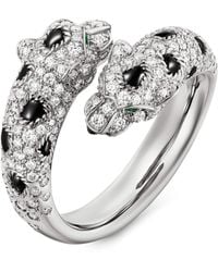 Cartier - Diamond, Emerald And Onyx Panthère De Ring - Lyst