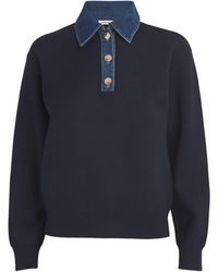 Sandro - Denim-Collar Sweater - Lyst