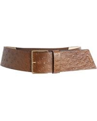 Max Mara - Leather Ostrich-embossed Belt - Lyst