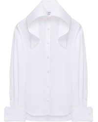 McQueen - Draped Collar Shirt - Lyst