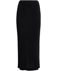 Issey Miyake - Hatching Bottoms Pleated Maxi Skirt - Lyst