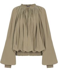 Balmain - Cotton Peasant Blouse - Lyst