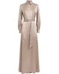 Kiton - Silk Printed Maxi Shirt Dress - Lyst