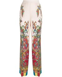 Etro - Silk Paisley Tailored Trousers - Lyst