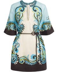 ALÉMAIS - Linen Printed Natalia Mini Dress - Lyst