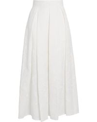 Eleventy - Linen Embroidered Maxi Skirt - Lyst
