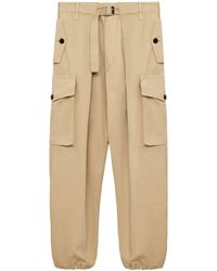 Loewe - Cotton Pleated Cargo Trousers - Lyst