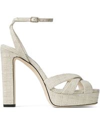 Jimmy Choo - Kove 120 Woven Platform Sandals - Lyst
