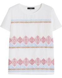 Weekend by Maxmara - Cotton-Jersey Embroidered T-Shirt - Lyst