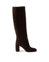 Prada - Suede Knee-High Boots 55 - Lyst