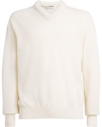 Jil Sander - Wool V-Neck Sweater - Lyst