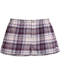 Skims - Cotton Check Boxer Sleep Shorts - Lyst