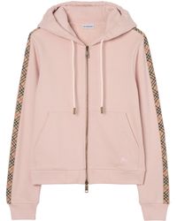Burberry - Cotton Zip-Up Hoodie - Lyst