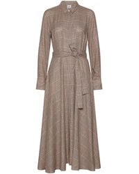 Marella - Check Maxi Shirt Dress - Lyst