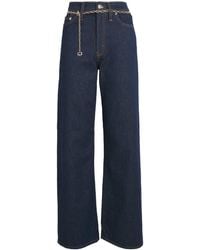 Maje - Chain Belt Wide-Leg Jeans - Lyst
