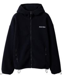 Miu Miu - Fleece Zip-Up Hoodie - Lyst