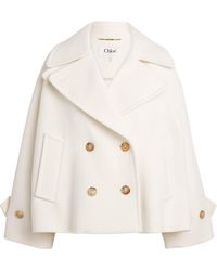 Chloé - Wool-Blend Double-Breasted Pea Coat - Lyst