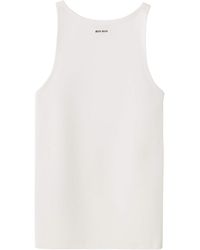 Miu Miu - Cotton Knitted Logo Tank Top - Lyst