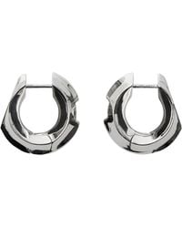 Burberry - Silver And Gold-plated Hollow Hoop Earrings - Lyst