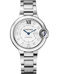 Cartier - Stainless Steel And Diamond Ballon Bleu De Watch 33Mm - Lyst