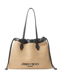 Jimmy Choo - Large Raffia Drawstring Tote Bag - Lyst