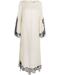 Loulou de Saison - Silk Lace-Detail Soto Midi Dress - Lyst