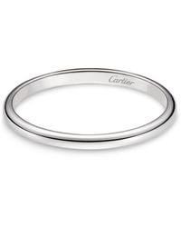 Cartier - Platinum And Diamond C De Wedding Band - Lyst