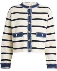 Sandro - Denim-Trim Striped Jacket - Lyst