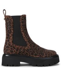 Kurt Geiger - Suede Perf Ankle Chelsea Boots - Lyst