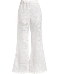 Zimmermann - Embroidered Aster Flared Trousers - Lyst