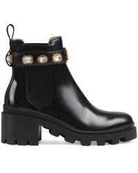 Gucci - Trip Bootie With Jewels - Lyst