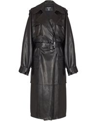 Balmain - Lambskin Belted Trench Coat - Lyst