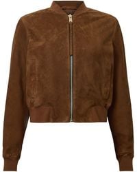 AllSaints - Suede Orten Bomber Jacket - Lyst