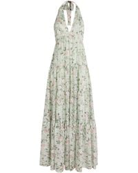 Alice + Olivia - Embroidered Floral Maura Maxi Dress - Lyst