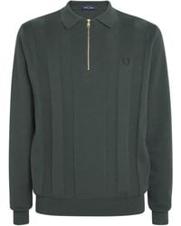 Fred Perry - Cotton Zip-Up Polo Shirt - Lyst