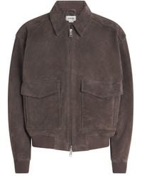 Agolde - Suede Emil Bomber Jacket - Lyst
