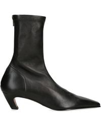 KHAITE - Leather Arizona Heeled Ankle Boots 40 - Lyst