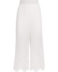 Alice + Olivia - Cotton Elba Wide-Leg Trousers - Lyst