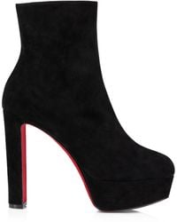 Christian Louboutin - Loo Booty Suede Platform Boots 130 - Lyst