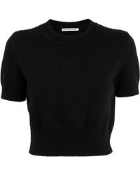 Alexander Wang - Cotton-wool Cropped Sweater - Lyst
