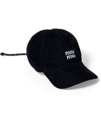 Miu Miu - Velvet Logo Baseball Cap - Lyst