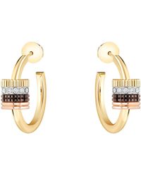 Boucheron - Mixed And Diamond Quatre Classique Hoop Earrings - Lyst