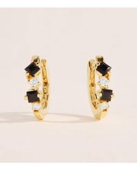 Suzanne Kalan - Diamond And Sapphire Princess Huggie Earrings - Lyst