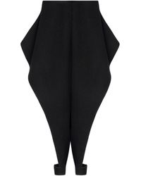 Alaïa - Felted Wool Pointed Wide-Leg Trousers - Lyst