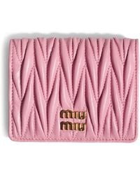 Miu Miu - Small Matelassé Leather Wallet - Lyst