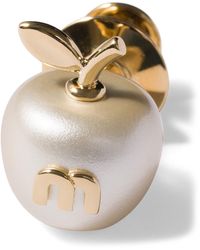 Miu Miu - Pearlised Apple Brooch - Lyst