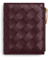 Bottega Veneta - Small Leather Intrecciato Bifold Wallet - Lyst