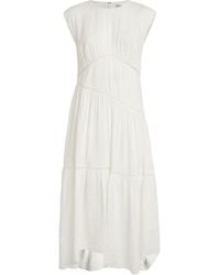 FRAME - Linen-blend Midi Dress - Lyst