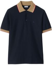 Burberry - Logo Collar Cotton Polo Shirt - Lyst