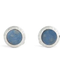 Dunhill - Silver And Agate Logo Cufflinks - Lyst
